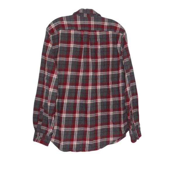 Eddie Bauer Men's Flannel Button Up Shirt Chest Pocket Red & Gray Size L - Picture 4 of 6